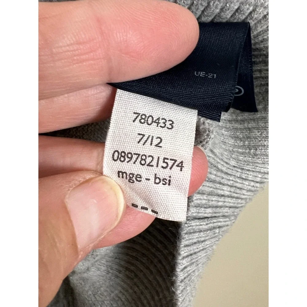 Tommy Hilfiger Mens Argyle V-Neck Sweater Gray Blue White Cotton Large 780433